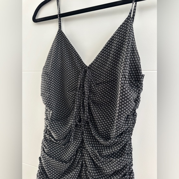 Storia black & white ruffle polka dot mini dress wedding formal event summer S - Picture 9 of 13